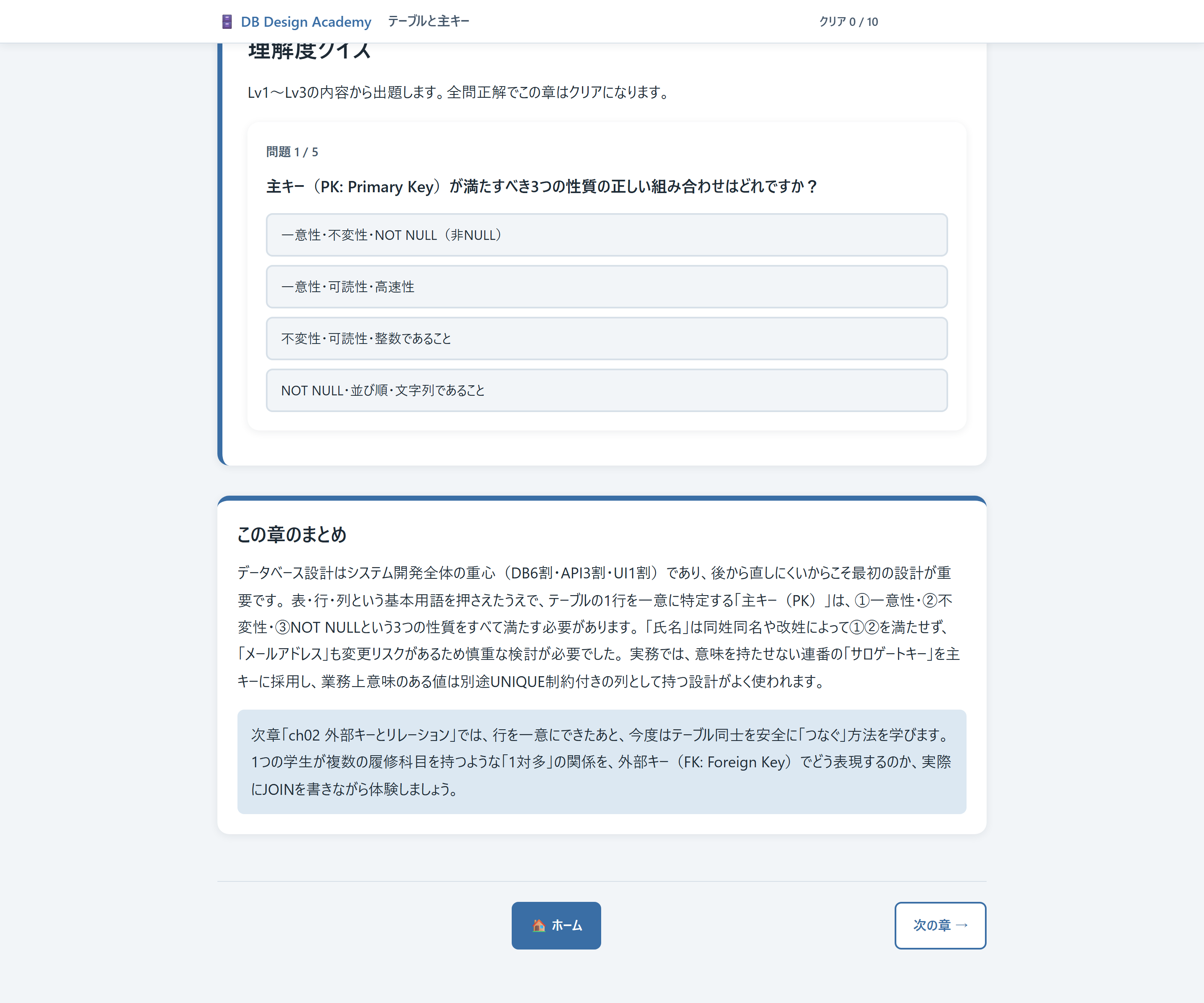 章末クイズに挑戦し、まとめを読む